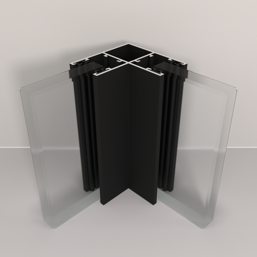 Partitioning Corner Post (SG) – 100mm Sample – RAL 9005