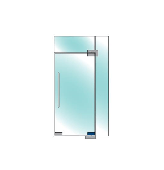 Bottom Patch Glass Door - Matte Black - QIC Ironmongery 