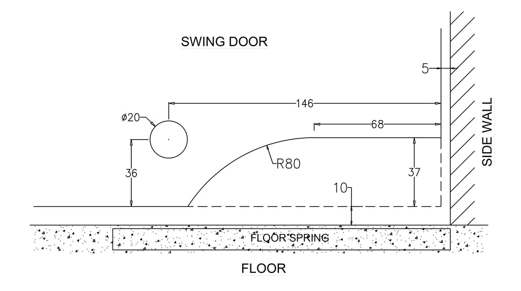 Bottom Patch Glass Door - Stainless - QIC Ironmongery 