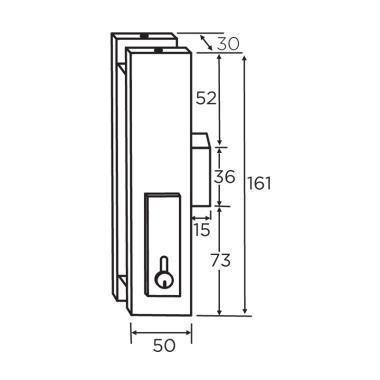 Center Lock Glass Door Patch - Stainless - QIC Ironmongery 