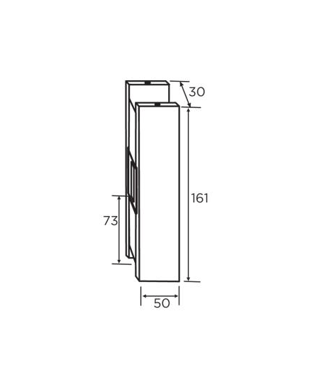 Center Striker Plate Glass Door Patch - Stainless - QIC Ironmongery 