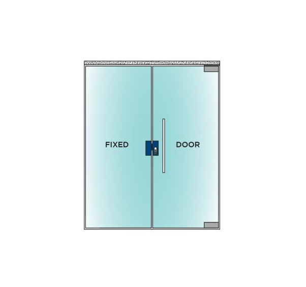 Center Striker Plate Glass Door Patch - Stainless - QIC Ironmongery 