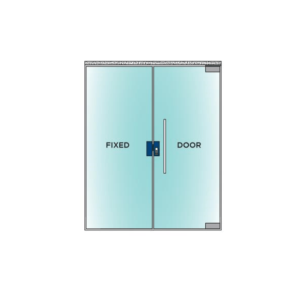 Center Striker Plate Glass Door Patch - Matte Black - QIC Ironmongery 