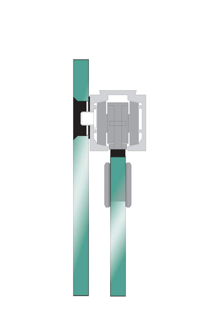 Flush Glass Panel Connectors For Ali Door Rail PK4 - QIC Ironmongery 