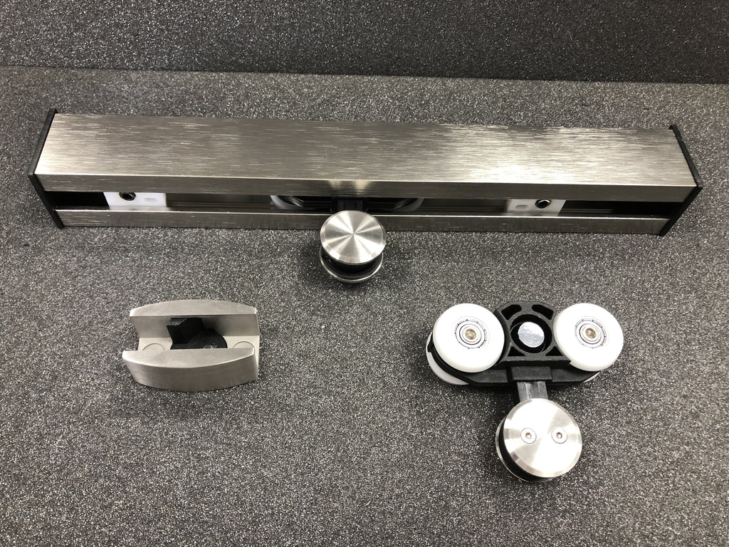 Glass Door Aluminium Sliding Rail Kit - QIC Ironmongery 