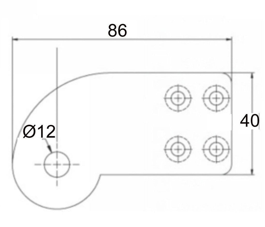 Off Set Glass Hinge Pivot Plate Fitting - Right - QIC Ironmongery 