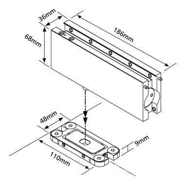 Stainless Glass Door Hydraulic Patch "Matte Black" - QIC Ironmongery 