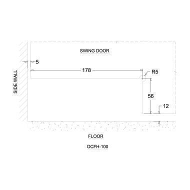 Stainless Glass Door Hydraulic Patch "Matte Black" - QIC Ironmongery 