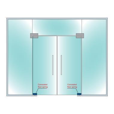 Stainless Glass Door Hydraulic Patch - QIC Ironmongery 