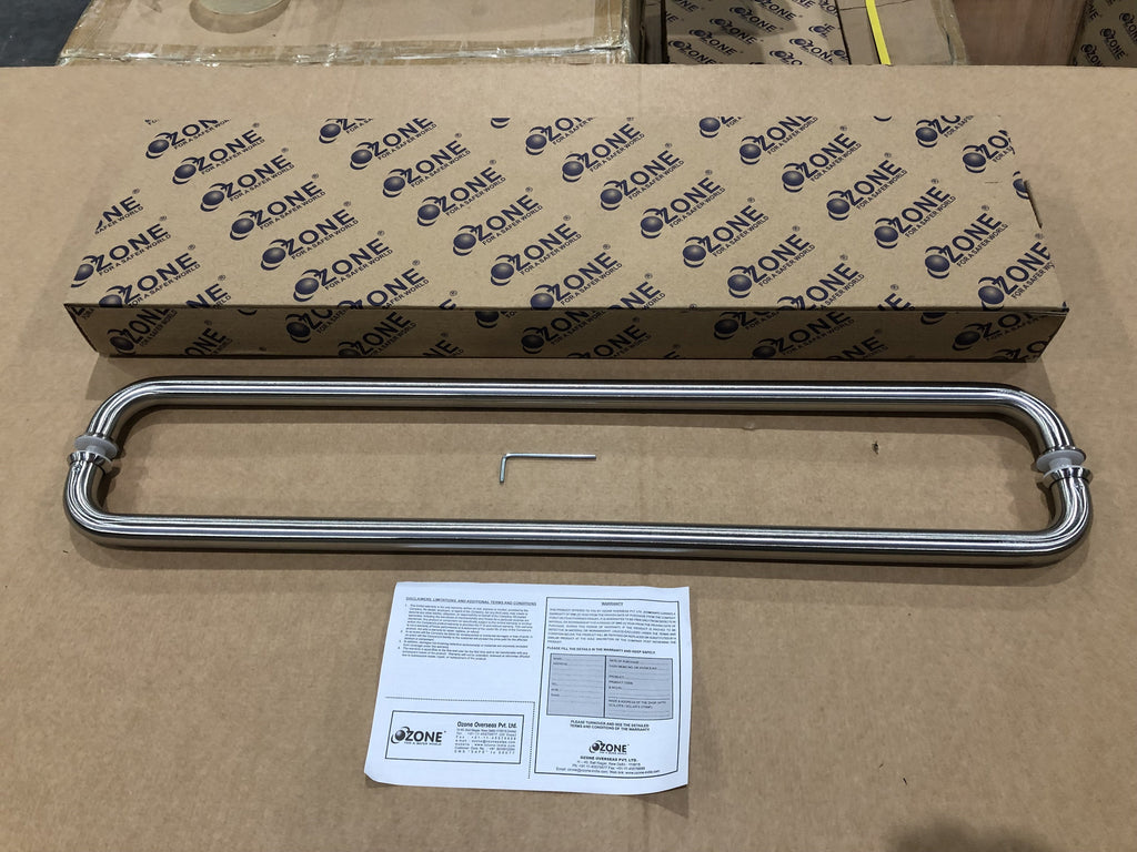 Stainless Door Pull Handles Pair D Style 600 mm x 19 mm - QIC Ironmongery 