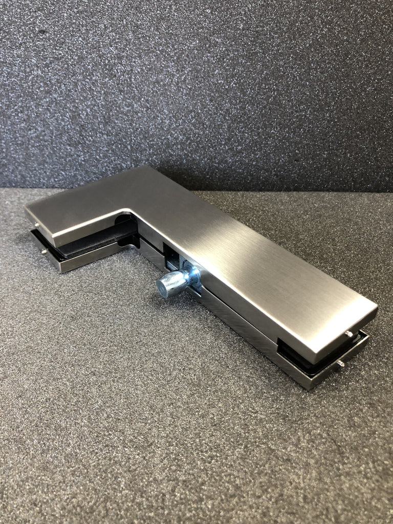 Top Patch Glass Door Over / Side Connector Stainless - QIC Ironmongery 