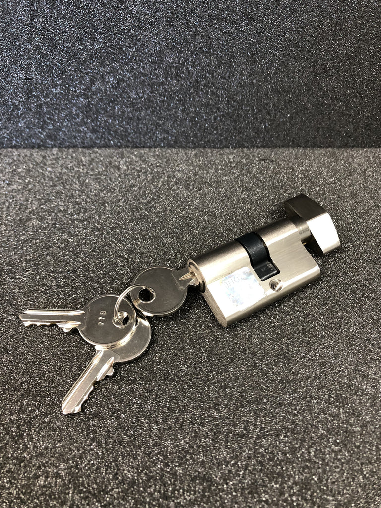 Euro Cylinder Barrel Thumb Turn 49mm Key Unique "Polished Black" - QIC Ironmongery 