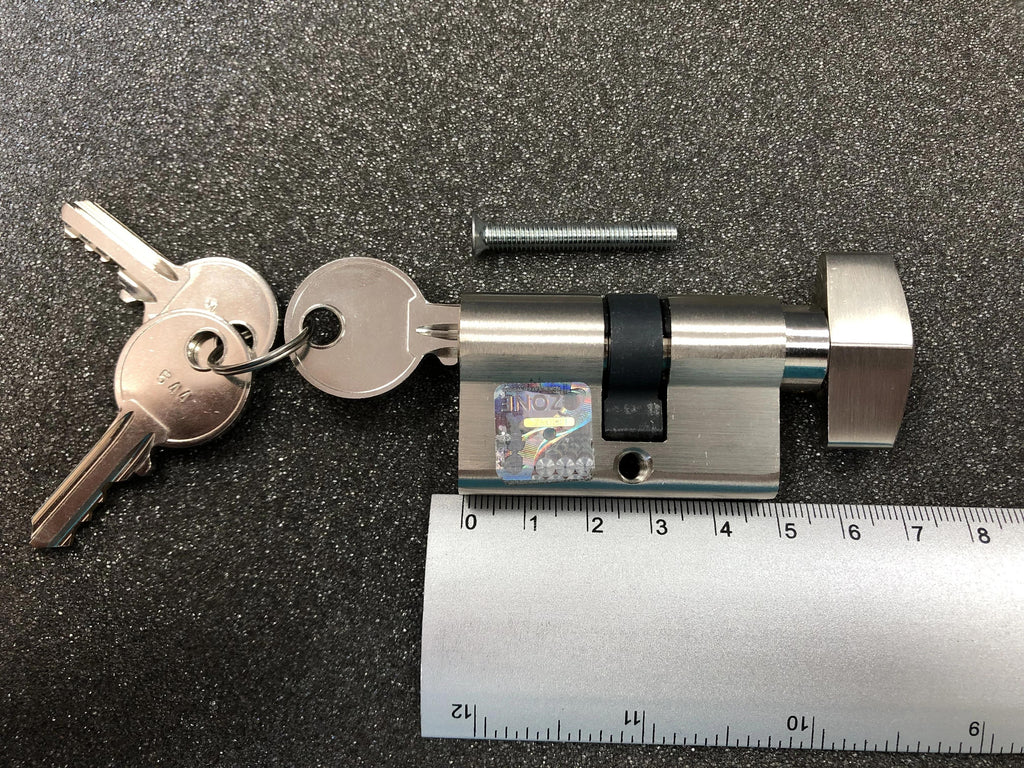 Euro Cylinder Barrel Thumb Turn 49mm Key Unique - QIC Ironmongery 