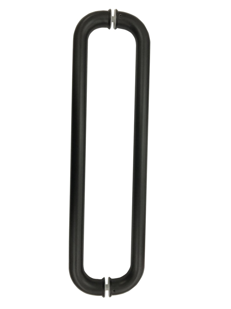 Door Pull Handles Pair D Style 600 mm x 32 mm - Matte Black - QIC Ironmongery 