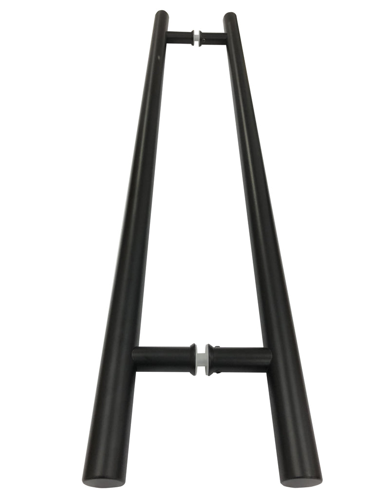 Stainless Door Pull Handles Pair H Style 900 mm x 32 mm "Matte Black" - QIC Ironmongery 