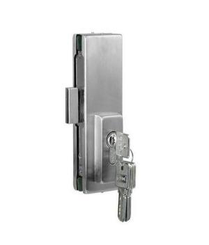 Center Lock Glass Door Patch - Stainless - QIC Ironmongery 