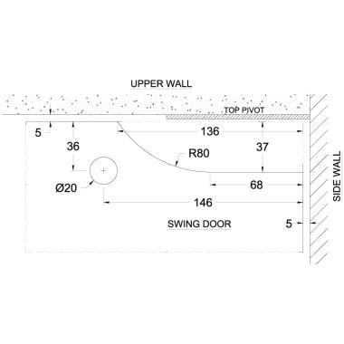 Glass Door Hydraulic Patch Set - Black Matte - QIC Ironmongery 