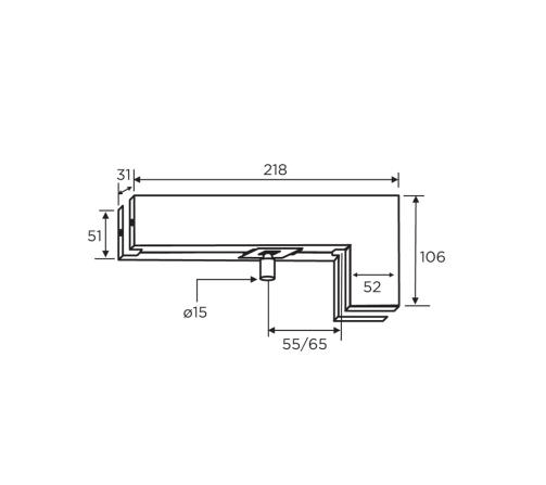 Top Patch Glass Door Over / Side Connector Stainless - QIC Ironmongery 