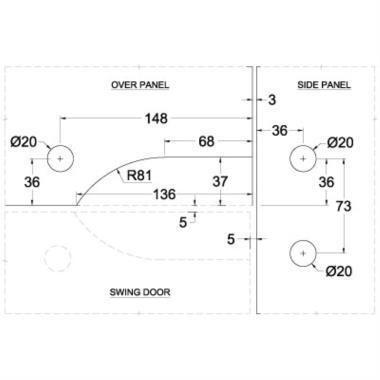 Top Patch Glass Door Over / Side Connector Stainless - QIC Ironmongery 