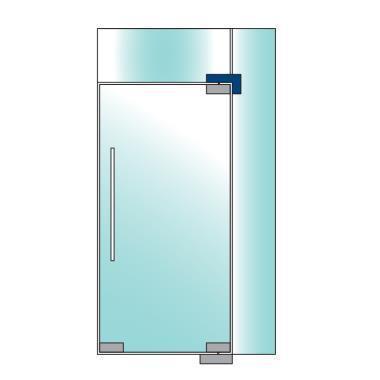 Top Patch Glass Door Over / Side Connector Stainless - QIC Ironmongery 