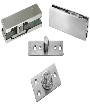 Glass Door Patch Fitting Set - Stainless Brushed - QIC Ironmongery 