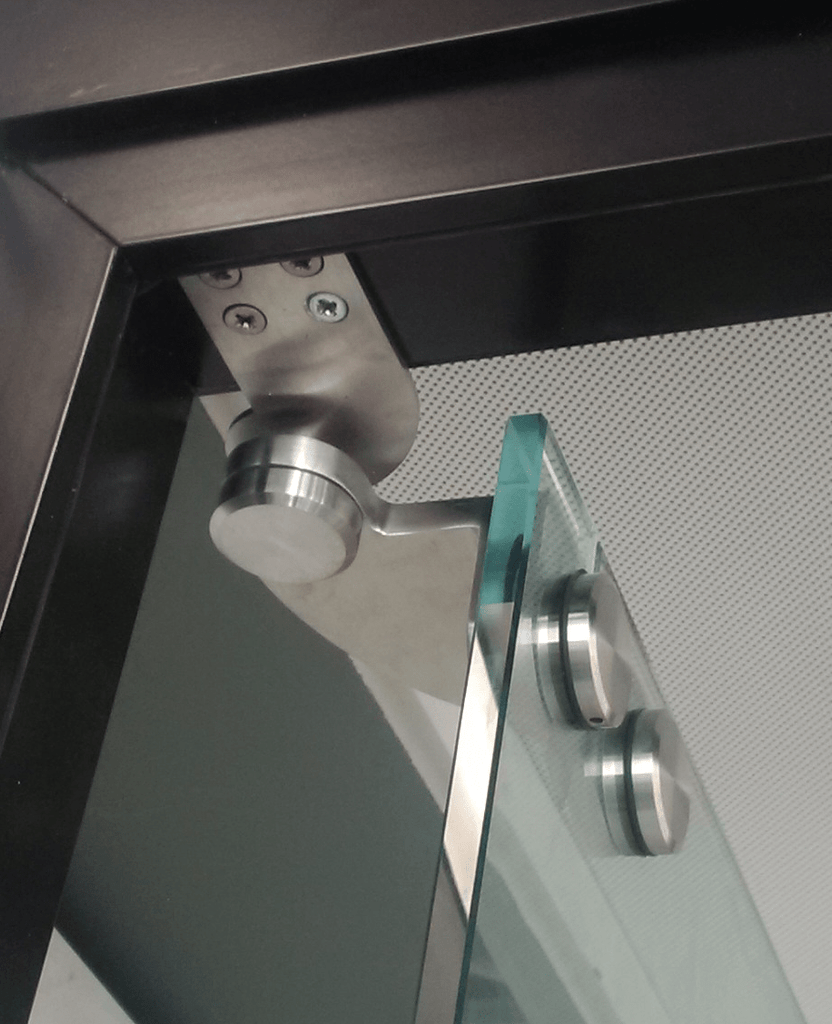 Stainless Off Set Glass Pivot Hinge Plate - Left - QIC Ironmongery 