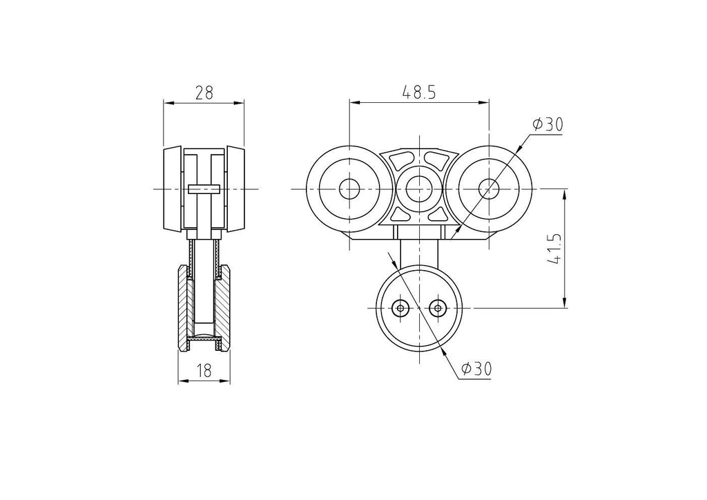 Glass Door Aluminium Sliding Rail Kit - QIC Ironmongery 