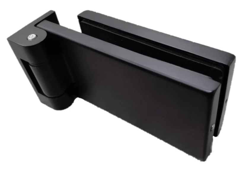 Stainless Glass Door Hinge Matte Black - QIC Ironmongery 