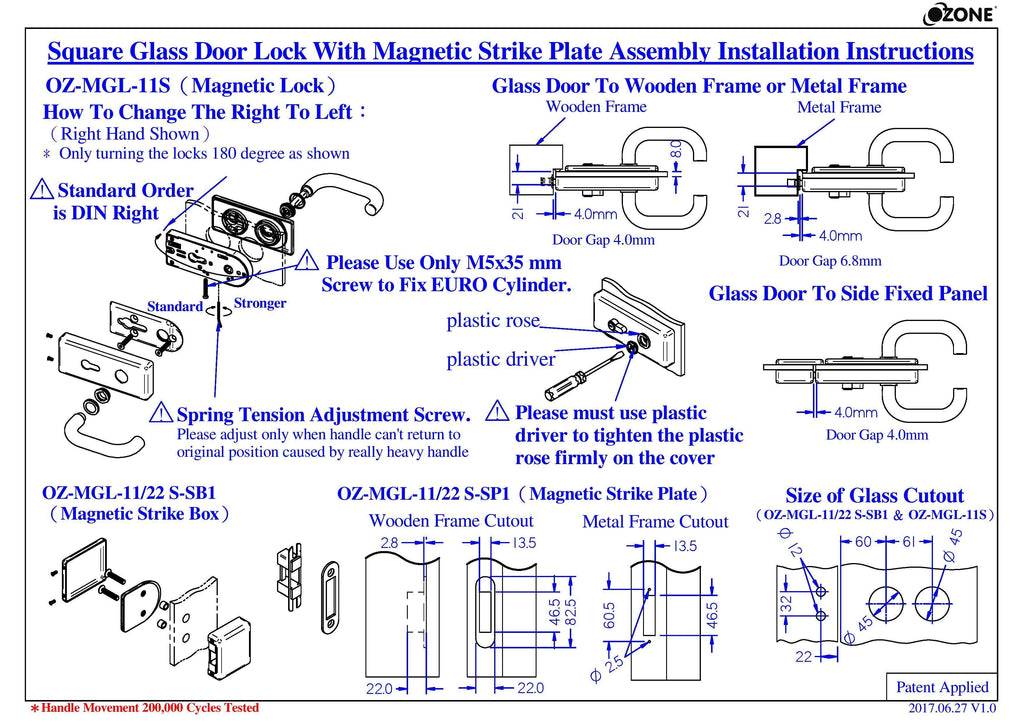 Stainless Steel Glass Door Magnetic Strike Box "Matte Black" - QIC Ironmongery 