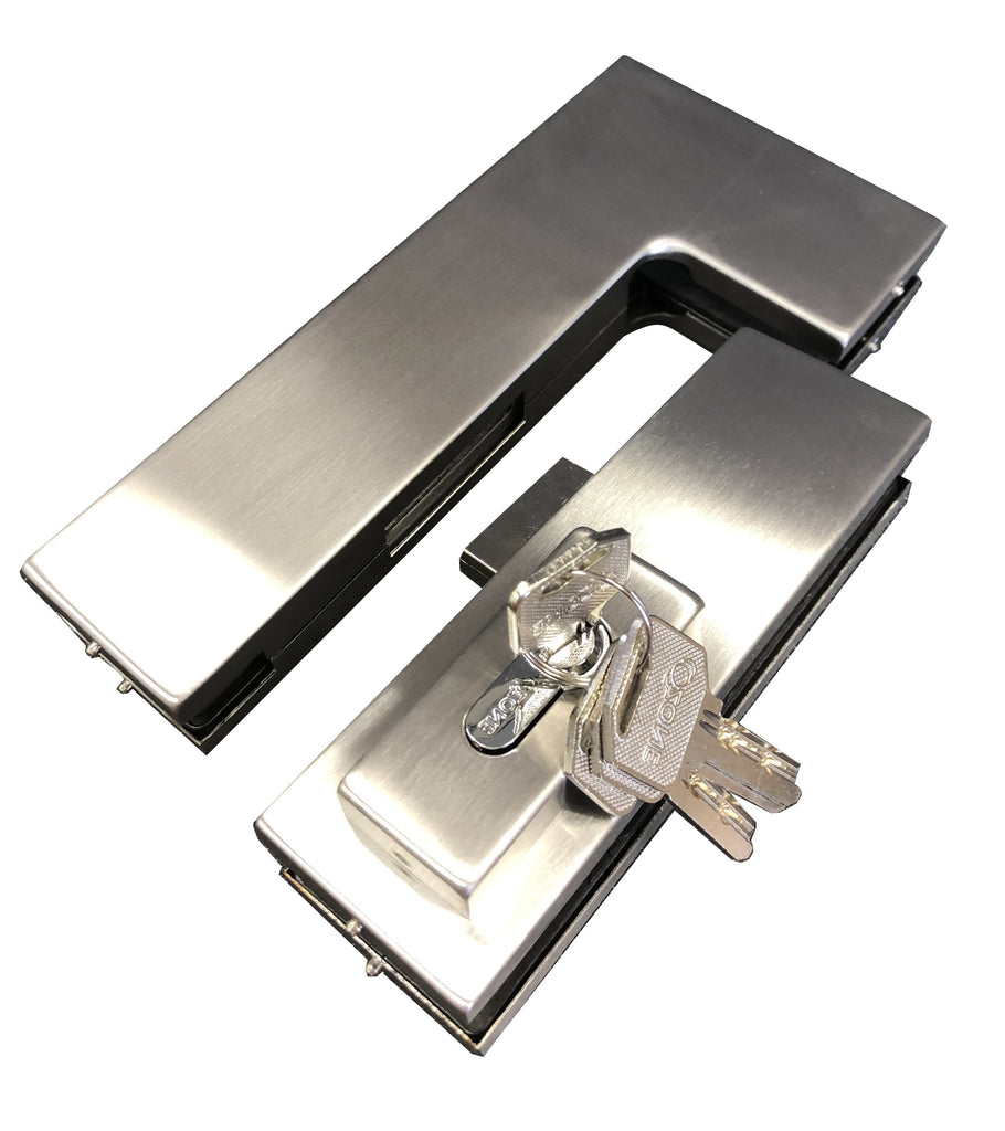 Top Over Patch Glass Door Strike Plate Stainless - QIC Ironmongery 