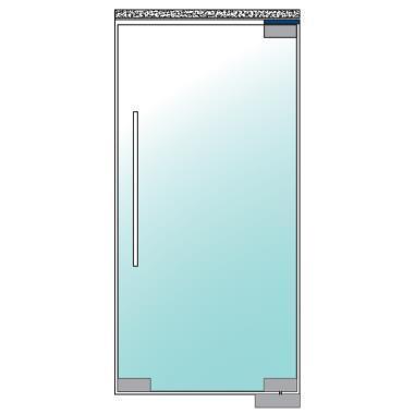 Top Patch Pivot Plate Glass Door  - Stainless Brushed - QIC Ironmongery 