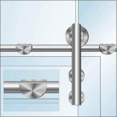 Stainless Sliding Glass Door Tube Rail Kits - QIC Ironmongery 