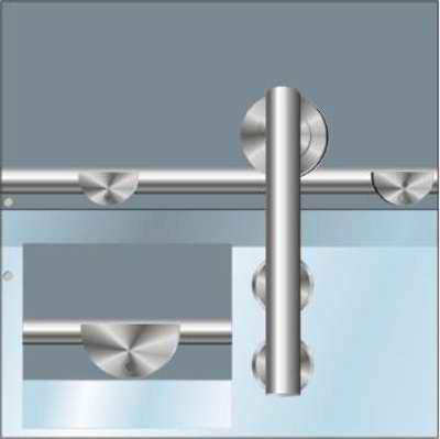 Stainless Sliding Glass Door System Wall Bracket - QIC Ironmongery 